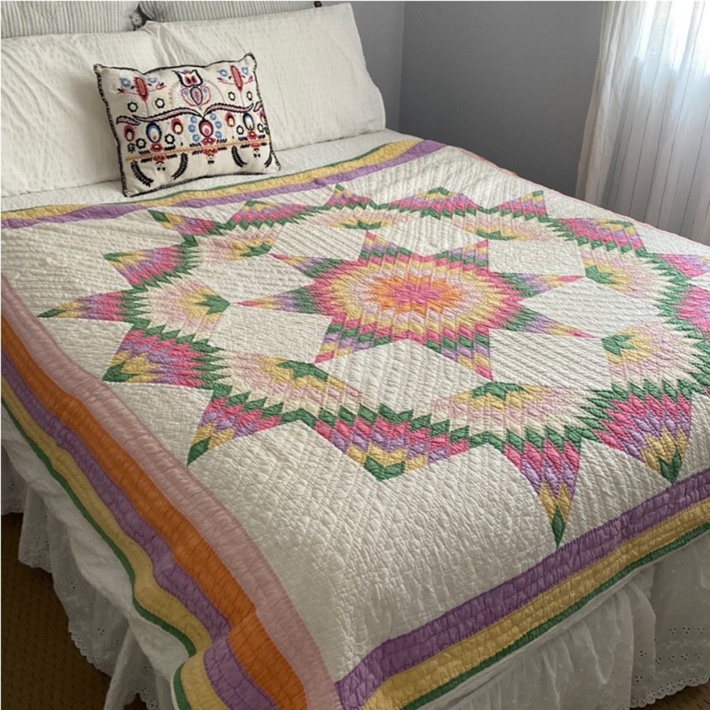 Vintage broken star quilt